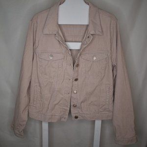 Blush Pink Corduroy Denim Jacket